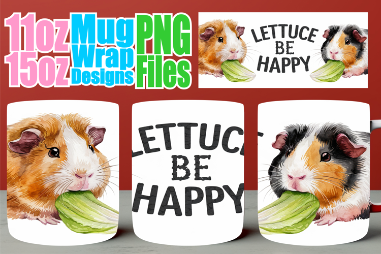 Luminous thoughts 11oz 15oz mug wrap, Funny Animals