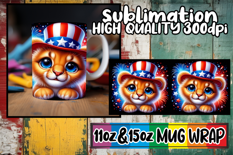 Captivating colors sublimation wrap, USA Animals