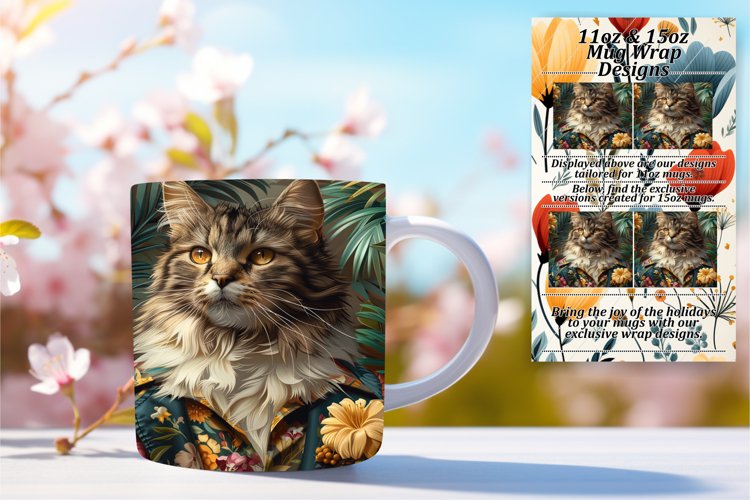 Playful Funny Feline Sublimation Mug - 11oz/15oz example image 1