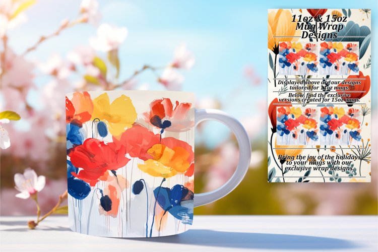 Whimsical Flower Pattern Mugs: Vibrant Spring Selection example image 1