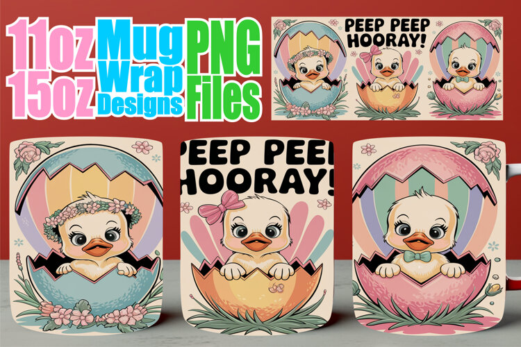 Happy journeys sublimation mug wrap, Easter example image 1