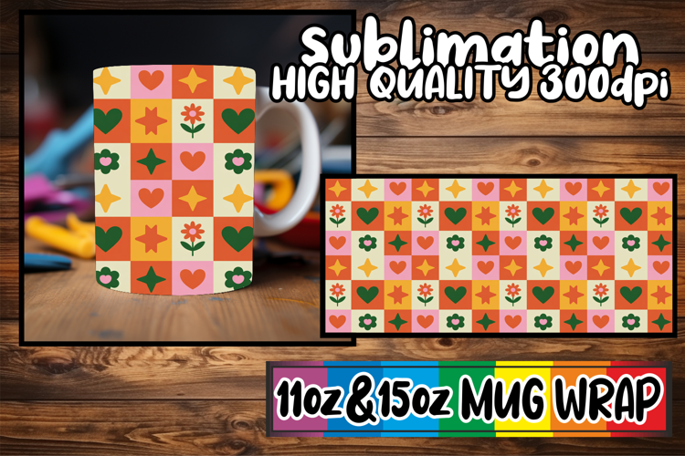 Cozy afternoons 11oz 15oz sublimation wrap, Valentine's Patt