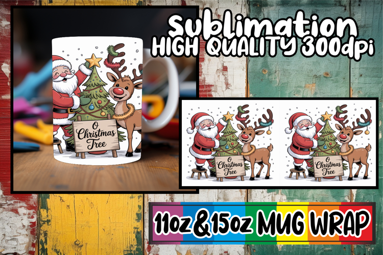 Wholesome escapes 11oz 15oz sublimation wrap, Funny Santa