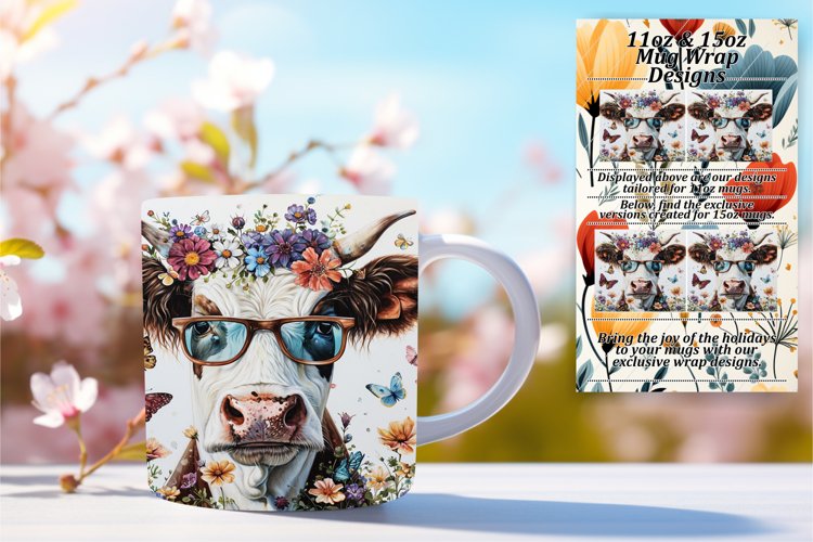 Whimsical Cow Pattern Sublimation example image 1