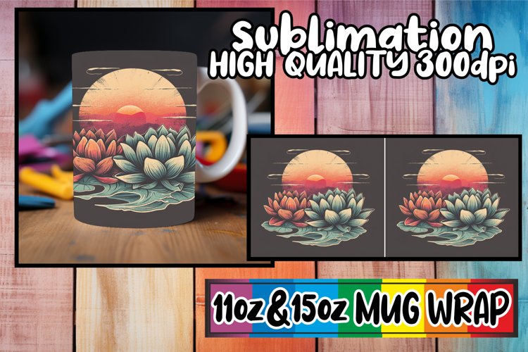 Blooming Retro Roses: Spring Mug Wrap Sublimation example image 1