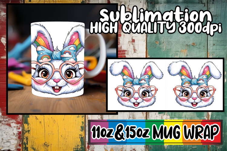 Happy memories 11oz 15oz mug wrap, Easter Bunny example image 1