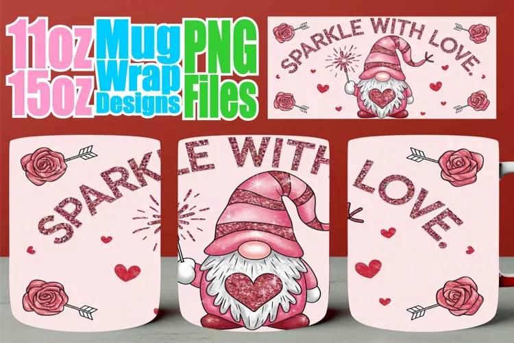 Lively spirit 11oz 15oz mug wrap, Valentines