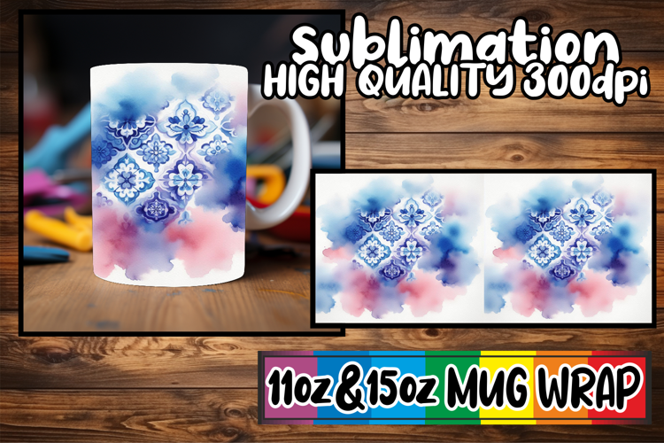 Captivating colors sublimation wrap, Watercolor Pattern