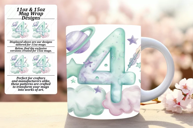 Celestial Beauty: Sublimation Mug Wrap Art 11oz/15oz