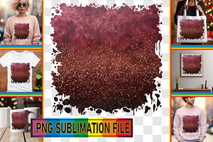 Sparkling Glitter & Sublimation Floral Fantasy Art PNG example image 1