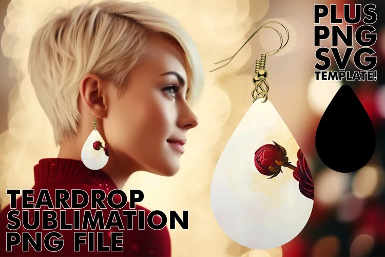 Blooming Beauties: Sublimation Teardrop Earring Assortment