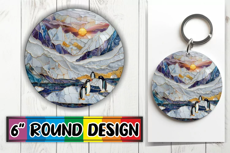 Radiant Round Keychains: Mosaic Delights