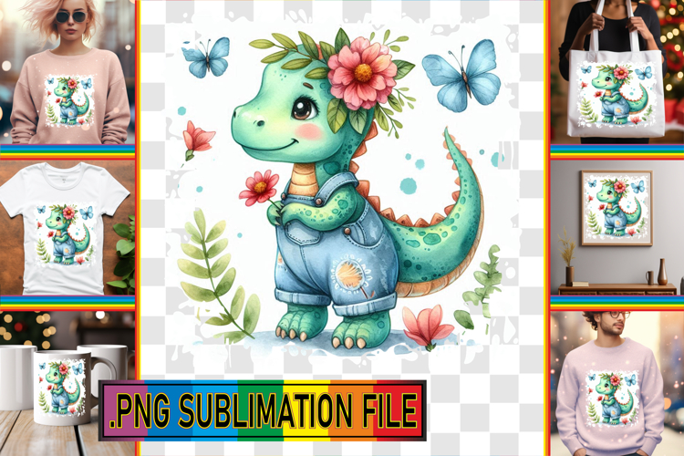 Playful PNG TSHIRT Magic, Dino
