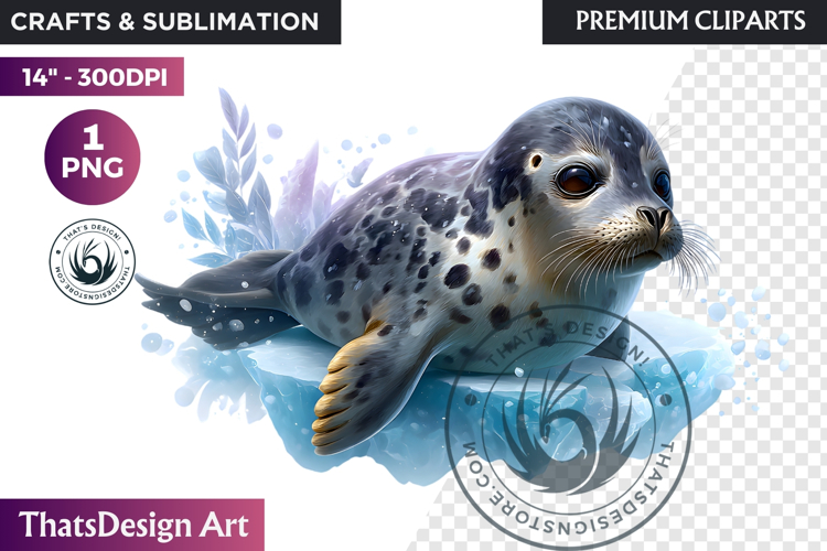 Seal Watercolor Arctic Winter Animal Clipart Wildlife PNG