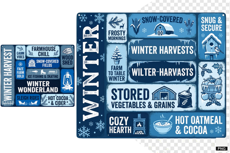 Winter Farm Signs PNG