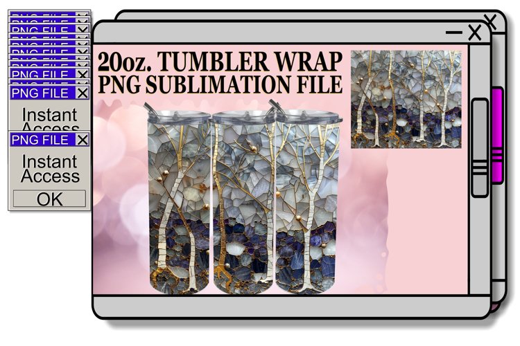 Radiant Relaxation: Luxe Mosaic Tumbler Design 20oz example image 1