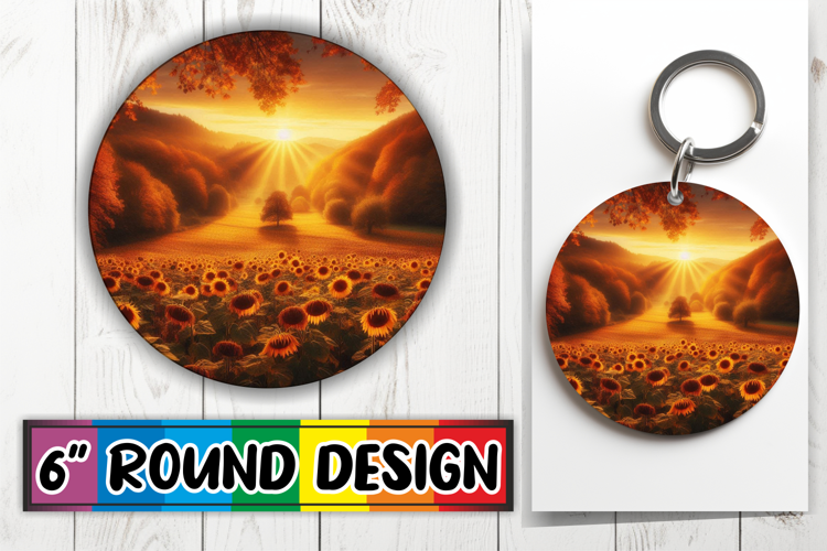 Joyful Circle Keychain Sublimation, Autumn