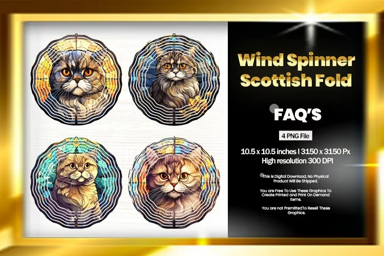 Scottish Fold Wind Spinner Sublimation - 04 Variation