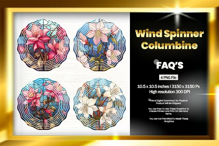 Columbine Wind Spinner Sublimation - 04 Variations