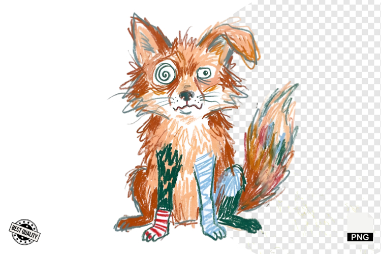 Chaotic Autumn Fox Clipart