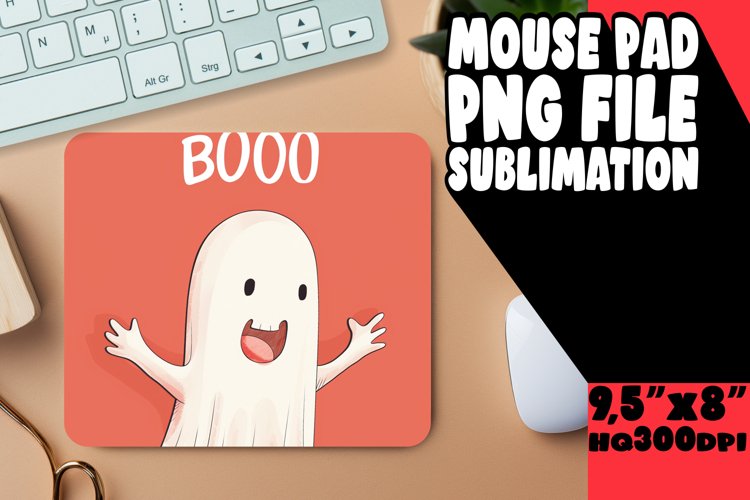 Halloween Ghost Sublimation Mouse Pad Spooky