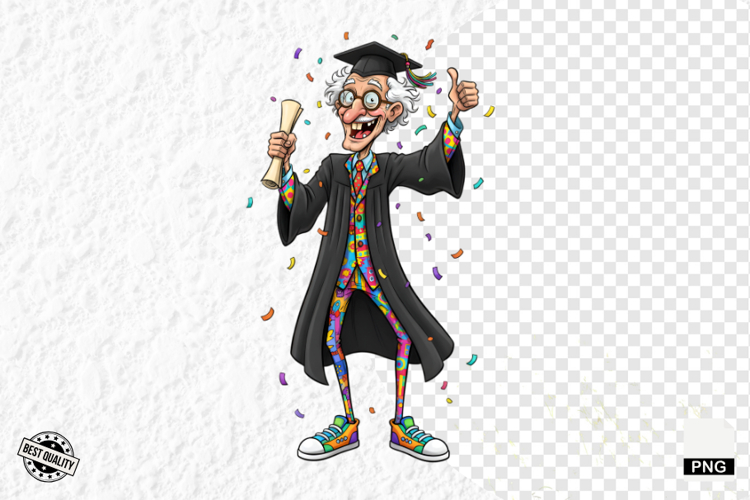 Whimsical Graduation Grandpa Clipart