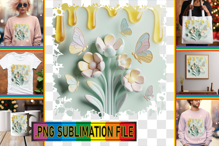 Cozy TSHIRT Gift Ideas PNG, 3D Flowers