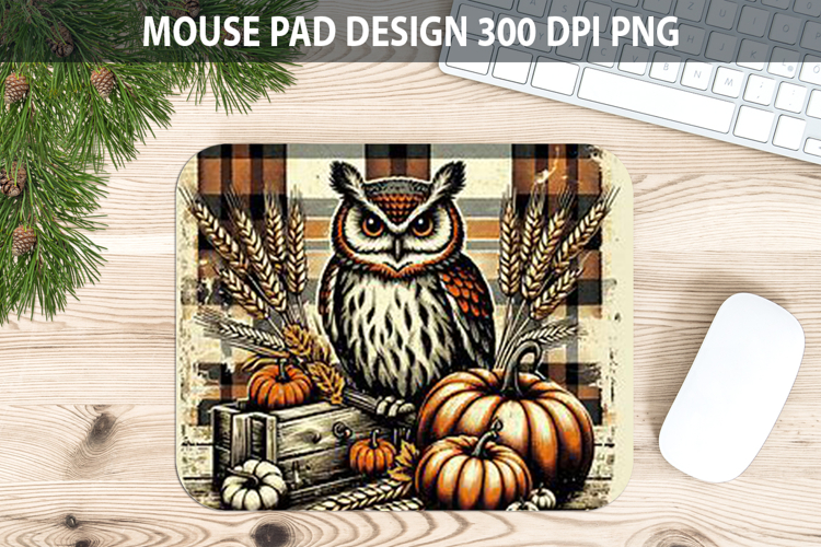 Owl Mouse pad Sublimation - Thanksgiving PNG Design