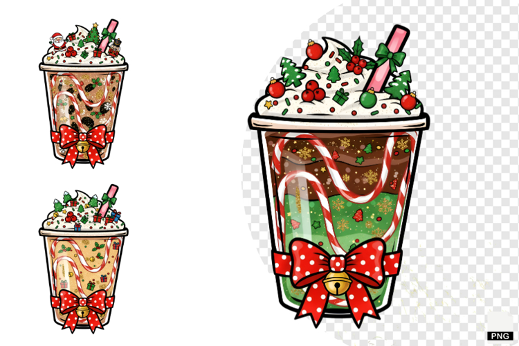 Christmas Coquette Coffee Cup Clipart