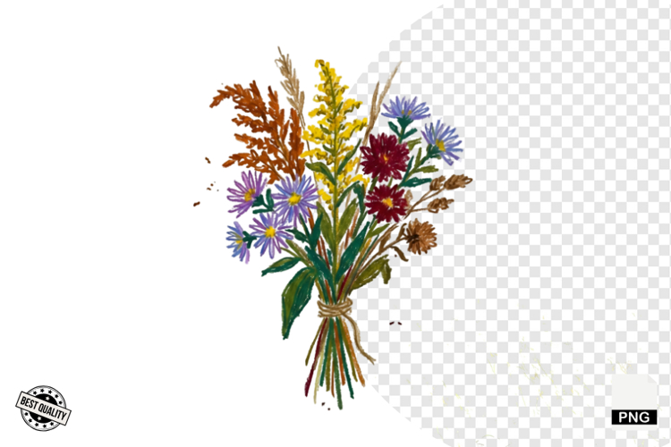 Autumn Wildflowers Meadow Clipart