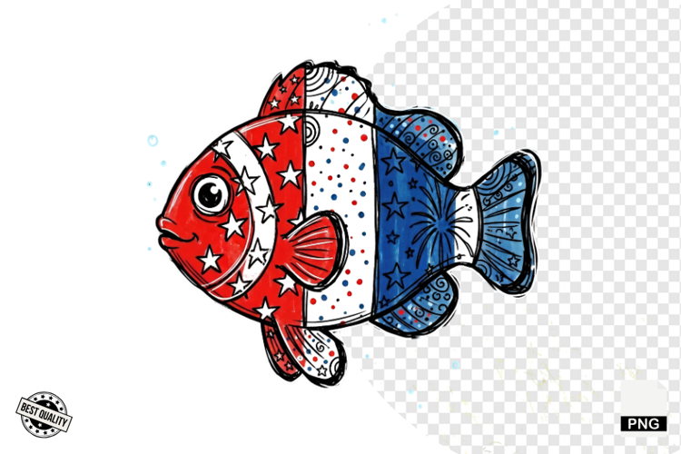 4th of July Undersea Life Clipart example image 1