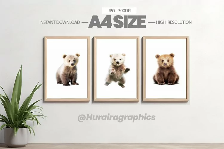 Safari Animal Wall Art - 03 Variations