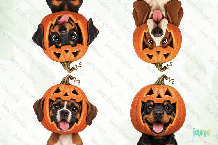 Cute Halloween Dog Clipart example image 1