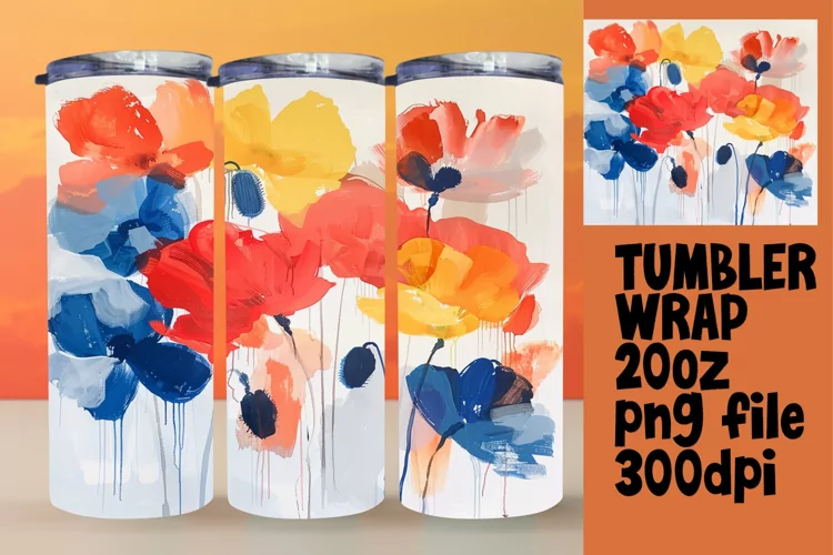 Vibrant Blossom Burst 20oz Tumbler Wrap