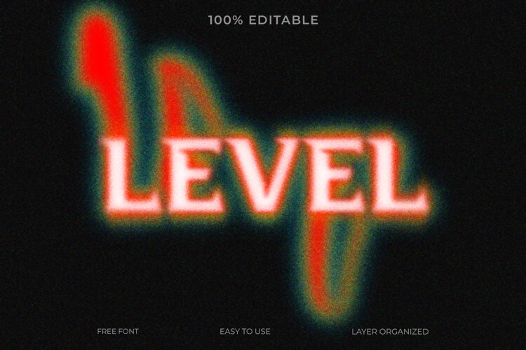 level glow editable text effect (5399711)