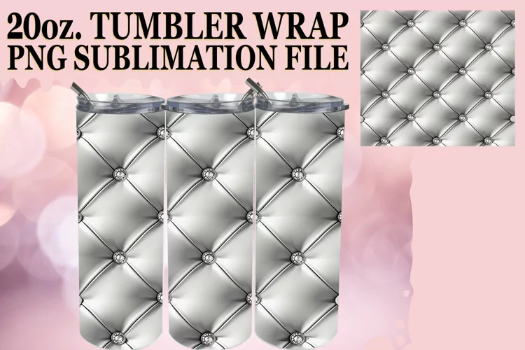 Quilted Patterned Texture Tumbler Sublimation, 20oz