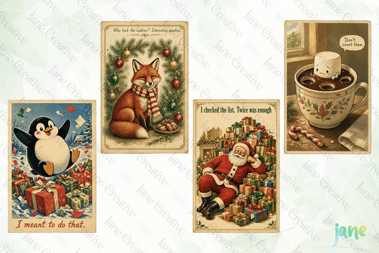 Funny Christmas Card Clipart