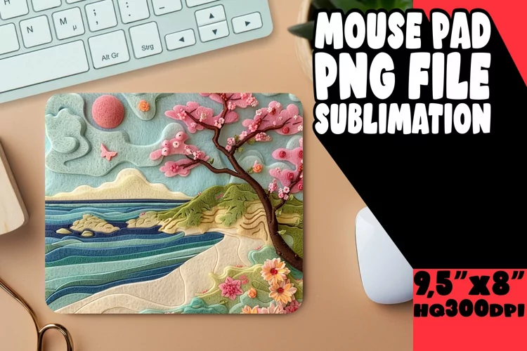 Bright 3D Summer Landscape Mouse Pad