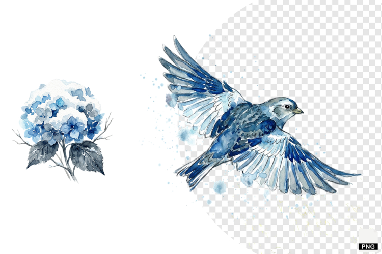 Winter Birds Garden Clipart
