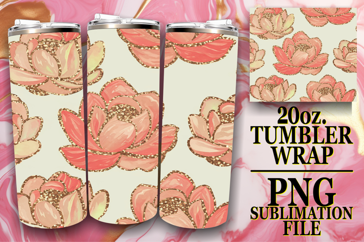 Joyful Inspirations 20oz tumbler wrap, Flower Pattern