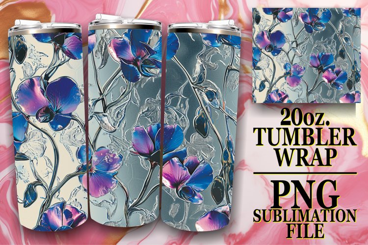 Spring Bloom: 3D Flower Tumbler Wrap example image 1