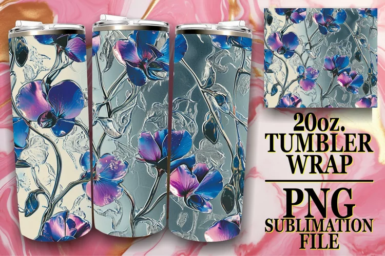 Spring Bloom: 3D Flower Tumbler Wrap