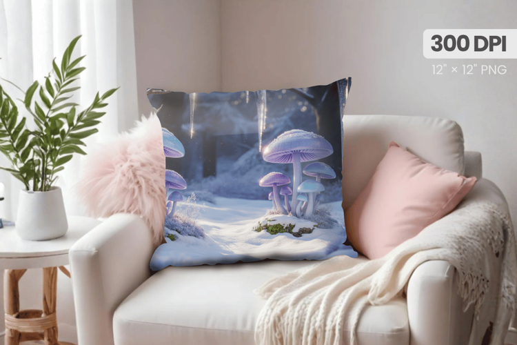 Winter Christmas Wonderland PNG Pillow, Winter Pillow Design
