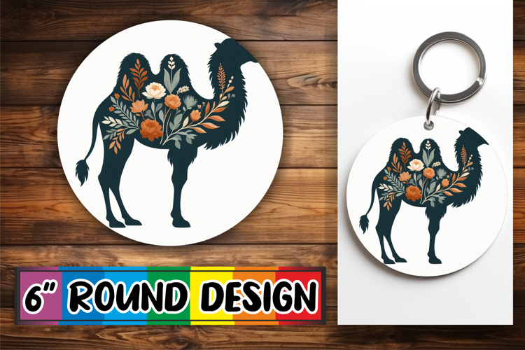 Bright Round Coasters Design PNG, Flower Animals