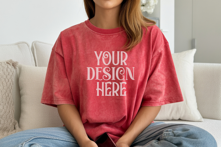 Crimson Comfort Colors 1717 T-shirt Mockups,1717 Mockups