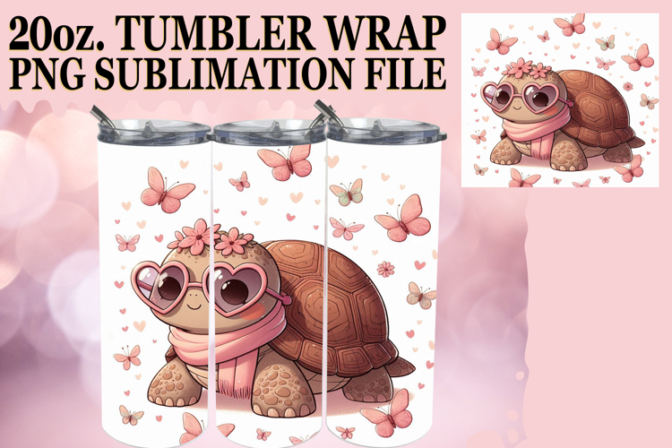 Luminous moments 20oz tumbler wrap, Turtle example image 1