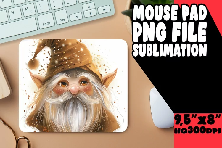Enchanted Encounters: Gnome Mouse Pad Design Sublimation