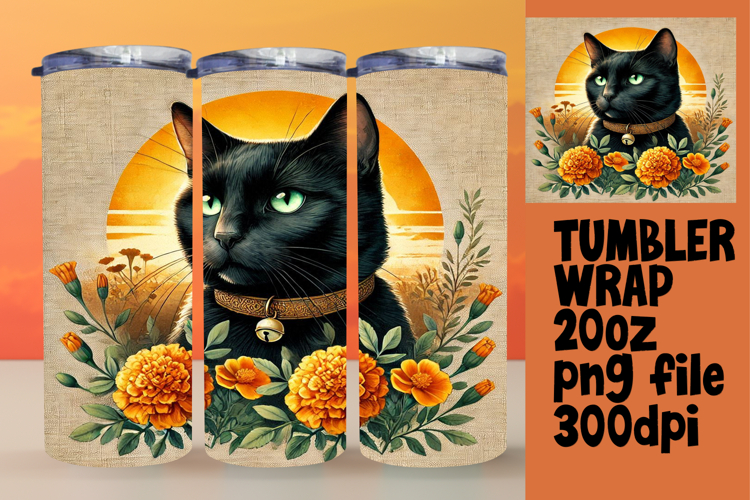 CUSTOM 20oz Tumbler PNG Artwork , Cute Cat