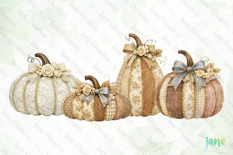 Vintage Pumpkin Clipart example image 1