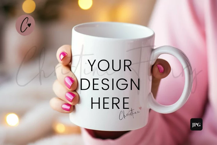 Valentine's Mug Mockup In Hands | Valentine's Day Mockup